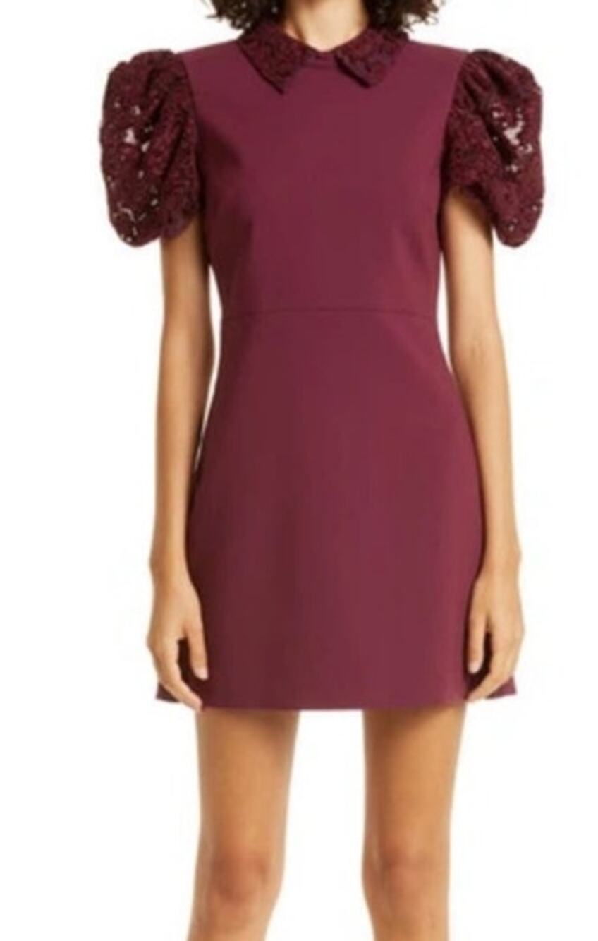Likely Dress Williams lace puff sleeves minidress red size 12